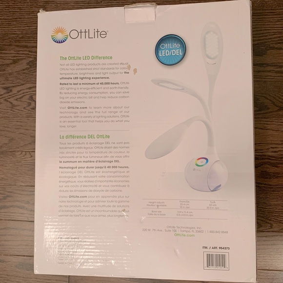 OttLite - LED Desk Lamp with Color Changing Base - Used - Picture 4 of 8
